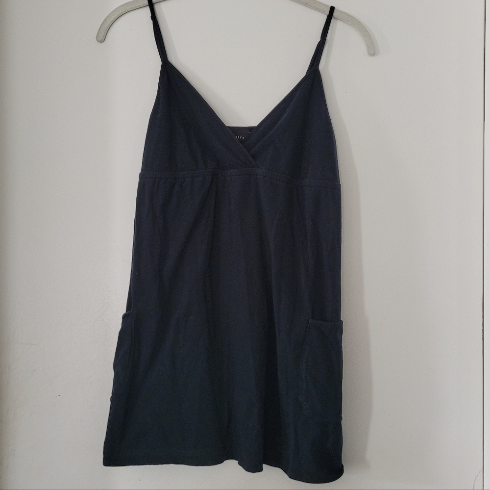 Babydoll Tank Top Cami with Pockets Adjustable Straps Cotton Y2K 2000s Size S